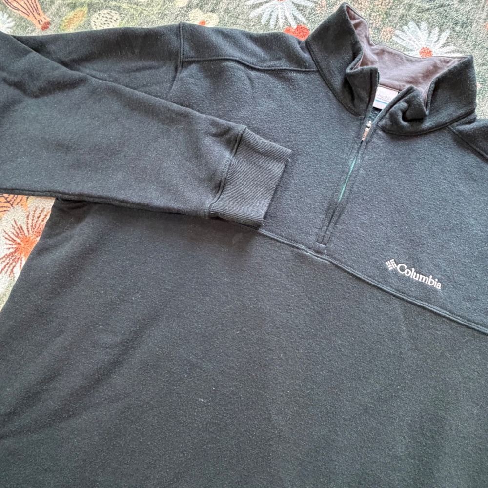 Columbia Mens Forest Green Quarter Zip Fleece Pullover RN69724 Size L